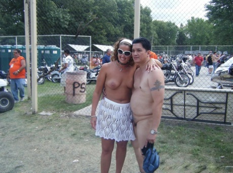 Amateur women go naked and semi nude at a clothing optional party