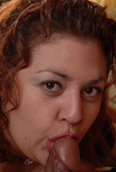 SSBBW Reyna licking her own nipples and sucking cock in close ups